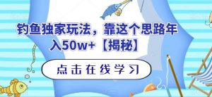钓鱼独家玩法,靠这个思路年入50w+【揭秘】-最全项目网