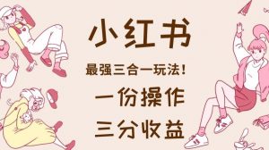 小红书最强三合一玩法,一份操作获得三份收益!【揭秘】-最全项目网
