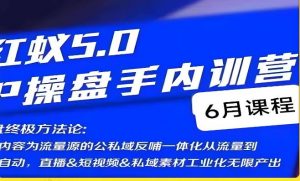 红蚁5.0IP操盘手内训营,IP操盘终极方法论-最全项目网