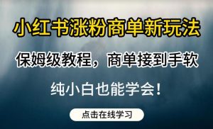 小红书涨粉商单新玩法,保姆级教程,商单接到手软,纯小白也能学会【揭秘】-最全项目网
