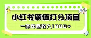 最新蓝海项目,小红书颜值打分项目,一条作品收入1000+【揭秘】-最全项目网
