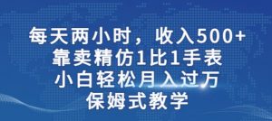 两小时,收入500+,靠卖精仿1比1手表,小白轻松月入过万!保姆式教学-最全项目网