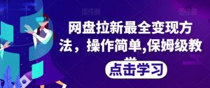 网盘拉新最全变现方法,操作简单,保姆级教学【揭秘】-最全项目网