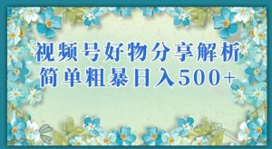 视频号好物分享解析,简单粗暴可以批量方大的项目【揭秘】-最全项目网