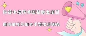 抖音小程序神图君撸金项目,用手机每天拍个手型挂载一下小程序就能赚钱【揭秘】-最全项目网