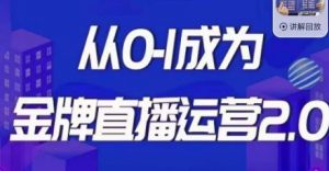 交个朋友·金牌直播运营2.0,运营课从0-1成为金牌直播运营-最全项目网
