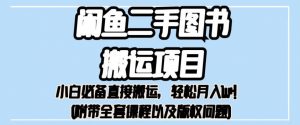 外面卖1980的闲鱼二手图书搬运项目,小白必备直接搬运,轻松月入1w+【揭秘】-最全项目网