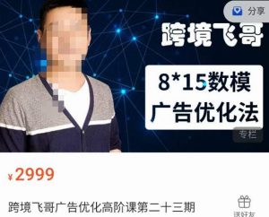 跨境飞哥·广告优化高阶课第二十三期,8*15数模广告优化法,用数据驱动决策-最全项目网