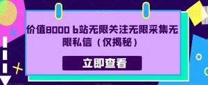 价值8000 b站无限关注无限采集无限私信(仅揭秘)-最全项目网