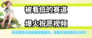 被看低的赛道爆火祝愿视频,玩法简单小白必做无脑操作,流量大涨粉快日入500-最全项目网