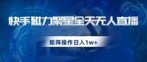 快手磁力聚星全天无人直播,矩阵操作日入1w+【揭秘】-最全项目网