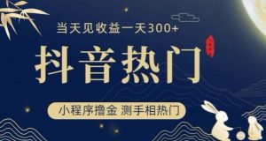 抖音最新小程序撸金,测手相上热门,当天见收益一小时变现300+【揭秘】-最全项目网