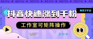 抖音快速涨粉秘籍,教你如何快速涨到千粉,工作室可矩阵操作【揭秘】-最全项目网