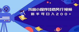 抖音小程序挂载风行视频,新手可日入200+-最全项目网