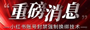 【最新】小红书账号封禁强制换绑技术可日赚300-最全项目网