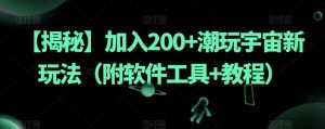 【揭秘】加入200+潮玩宇宙新玩法(附软件工具+教程)-最全项目网