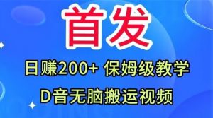 首发，抖音无脑搬运视频，日赚200+保姆级教学【揭秘】-最全项目网