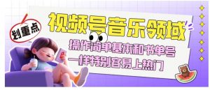 视频号音乐领域项目玩法，操作简单基本和书单号一样，特别容易上热门【揭秘】-最全项目网