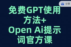 免费GPT+OPEN AI提示词官方课-最全项目网