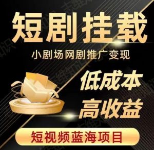 2023短视频蓝海项目,抖音快手短剧推广变现教程,低成本高收益-最全项目网