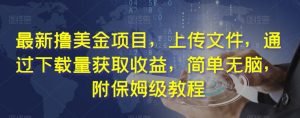 最新撸美金项目,上传文件,通过下载量获取收益,简单无脑,附保姆级教程【揭秘】-最全项目网