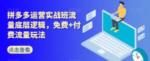 拼多多运营实战班流量底层逻辑,免费+付费流量玩法-最全项目网