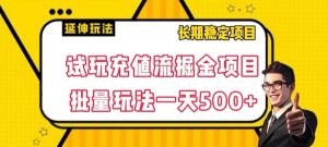 试玩充值流掘金项目,批量矩阵玩法一天500+【揭秘】-最全项目网