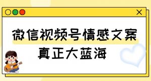 视频号情感文案，真正大蓝海，简单操作，新手小白轻松上手（教程+素材）【揭秘】-最全项目网