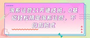 淘系运营21天速成班,0基础轻松搞定淘系运营,不做假把式-最全项目网