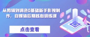 从剪辑到调色0基础新手影视制作,自媒体后期核心训练课-最全项目网