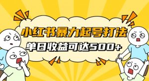 小红书暴力起号秘籍,11月最新玩法,单天变现500+,素人冷启动自媒体创业【揭秘】-最全项目网