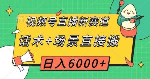 视频号直播新赛道，话术+场景直接搬，日入6000+【揭秘】-最全项目网