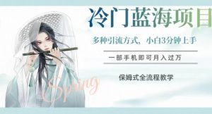 冷门蓝海项目，操作简单，小白3分钟上手，多种引流方式，保姆式全流程教学【揭秘】-最全项目网