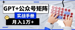 AI流量主系统课程基础版1.0，GPT+公众号矩阵实战手册【揭秘】-最全项目网