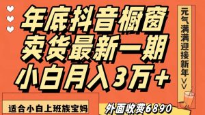 外面收费6890元年底抖音橱窗卖货最新一期,小白月入3万,适合小白上班族宝妈【揭秘】-最全项目网