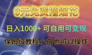 0元免费撸烟花日入1000+可自用可变现保姆级教程小白也可以操作【仅揭秘】-最全项目网