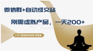 十万个富翁修炼宝典之8.微信群+自动成交站，刚需虚拟产品，一天200+-最全项目网
