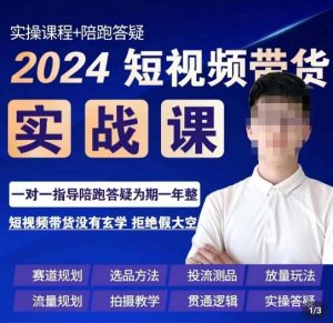 果哥·2024短视频带货实操课,赛道规划/选品方法/投流测品/放量玩法/流量规划/拍摄教学-最全项目网