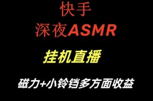 快手深夜ASMR挂机直播，磁力+小铃铛收益（附带工具和5G素材）【揭秘】-最全项目网