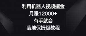 利用机器人视频掘金，月赚12000+，有手就会，落地保姆级教程【揭秘】-最全项目网