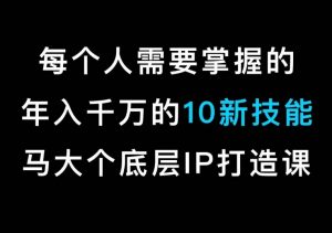 马大个的IP底层逻辑课,每个人需要掌握的年入千万的10新技能,约会底层IP打造方法!-最全项目网