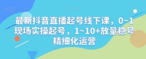 最新抖音直播起号线下课,0~1现场实操起号,1~10+放量稳号精细化运营-最全项目网