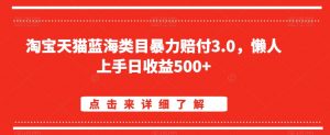 淘宝天猫蓝海类目暴力赔付3.0，懒人上手日收益500+【仅揭秘】-最全项目网