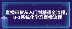 直播带货从入门到精通全流程,0-1系统化学习直播流程-最全项目网