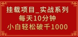 挂载项目，小白轻松破1000，每天10分钟，实战系列保姆级教程【揭秘】-最全项目网