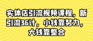 实体店引流视频课程,新引流36计,小钱靠努力,大钱靠整合-最全项目网