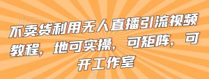 不卖货利用无人直播引流视频教程,地可实操,可矩阵,可开工作室【揭秘】-最全项目网