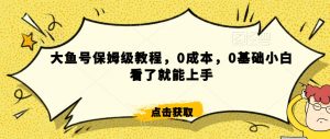 怎么样靠阿里大厂撸金，背靠大厂日入2000+，大鱼号保姆级教程，0成本，0基础小白看了就能上手【揭秘】-最全项目网