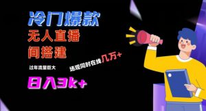 冷门爆款直播间手把手搭建，流量巨大，日入3k+【揭秘】-最全项目网