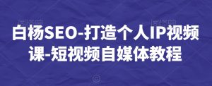 白杨SEO-打造个人IP视频课-短视频自媒体教程-最全项目网
